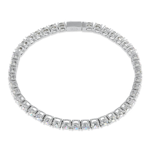 Sterling Silver 4mm Cubic Zirconia Tennis Bracelet