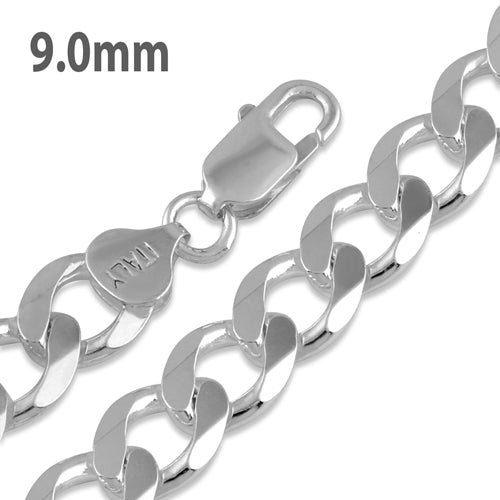 Sterling Silver Curb Chain 9MM
