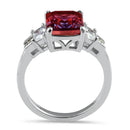 Sterling Silver Bicolor Purple Orange Ombre CZ Ring
