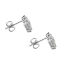 Sterling Silver Flower Star CZ Earrings