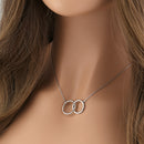 Sterling Silver Double Circle Necklace