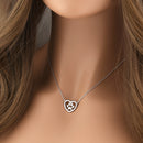 Sterling Silver Heart Paw Necklace