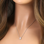 Sterling Silver Rose Quartz Oval Stone Necklace