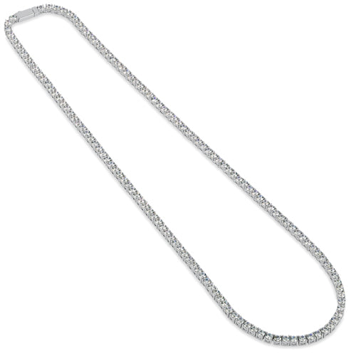 Sterling Silver 3mm Cubic Zirconia Tennis Necklace