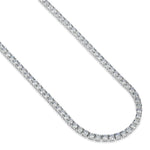Sterling Silver 4mm Cubic Zirconia Tennis Necklace