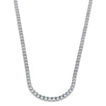 Sterling Silver 4mm Cubic Zirconia Tennis Necklace