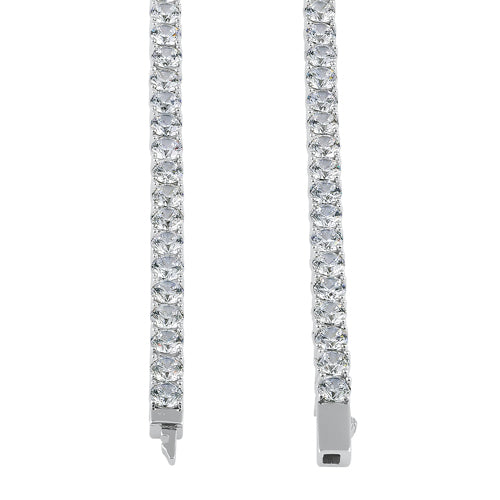 Sterling Silver 4mm Cubic Zirconia Tennis Necklace
