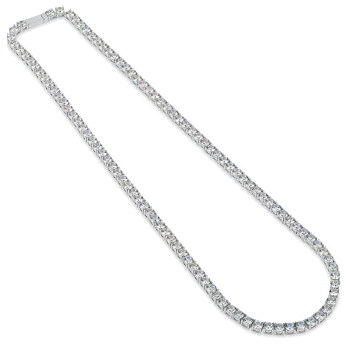 Sterling Silver 4mm Cubic Zirconia Tennis Necklace