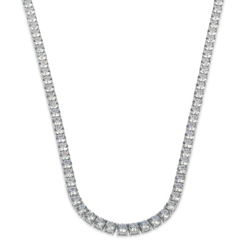 Sterling Silver 5mm Cubic Zirconia Tennis Necklace