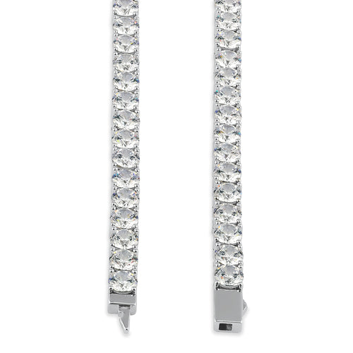 Sterling Silver 5mm Cubic Zirconia Tennis Necklace