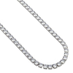 Sterling Silver 6mm Cubic Zirconia Tennis Necklace