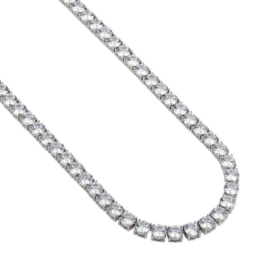 Sterling Silver 6mm Cubic Zirconia Tennis Necklace