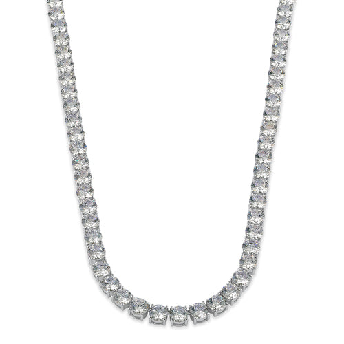 Sterling Silver 6mm Cubic Zirconia Tennis Necklace