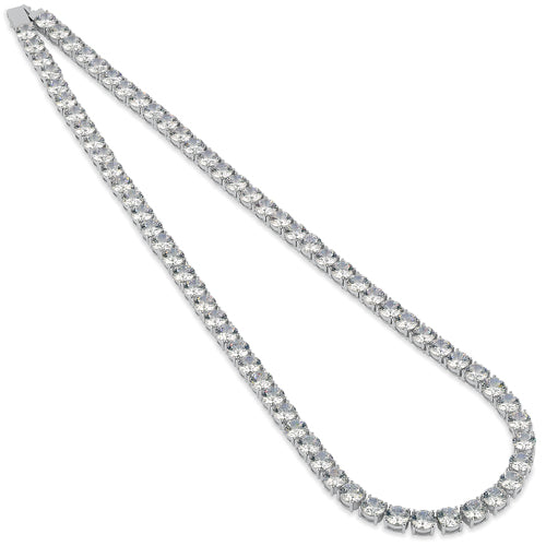 Sterling Silver 6mm Cubic Zirconia Tennis Necklace