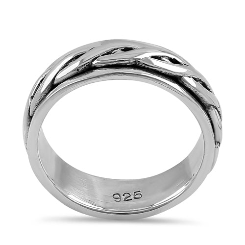 Sterling Silver 6MM Knot Spinner Ring
