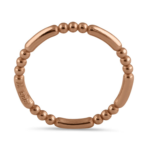 Rose Gold Plated Stackable Bead and Bar Ring