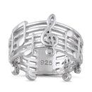 Sterling Silver Musical Notes Ring