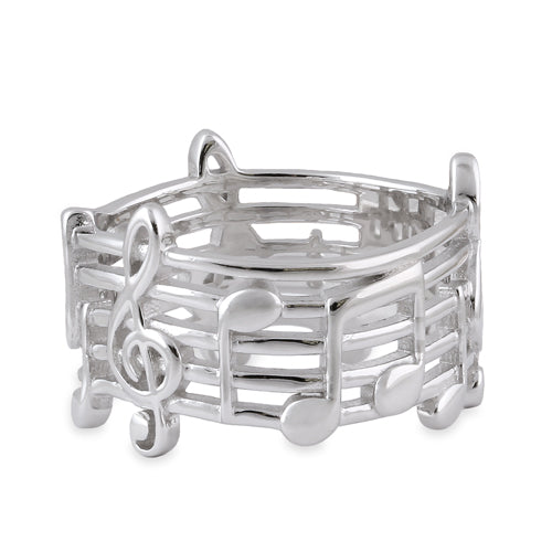 Sterling Silver Musical Notes Ring
