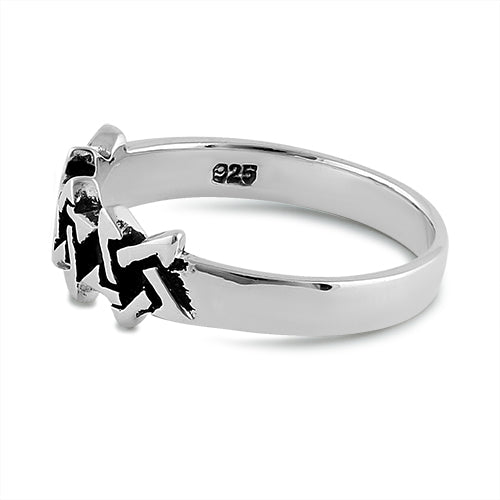Sterling Silver Triple Star Ring