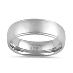 Sterling Silver Brushed Wedding Band Ring