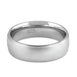 Sterling Silver Brushed Wedding Band Ring