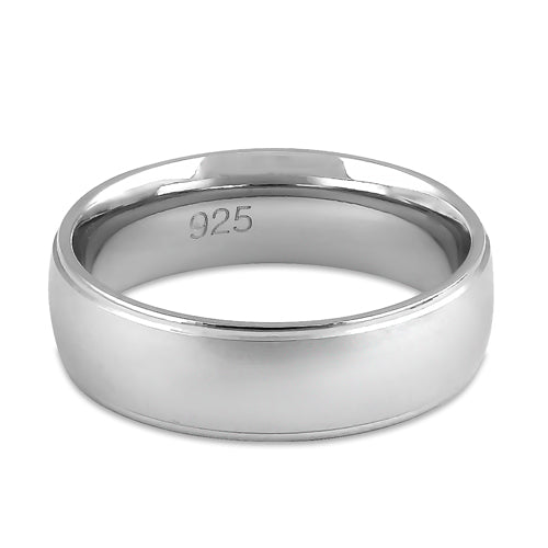 Sterling Silver Brushed Wedding Band Ring