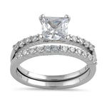 Sterling Silver 1.25 ct. Princess-Cut CZ Engagement Ring