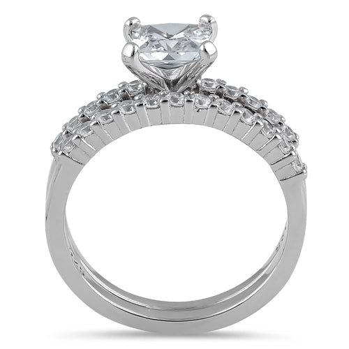 Sterling Silver 1.25 ct. Princess-Cut CZ Engagement Ring