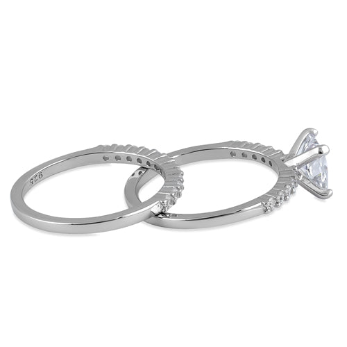 Sterling Silver 1.25 ct. Princess-Cut CZ Engagement Ring