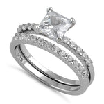 Sterling Silver 1.25 ct. Princess-Cut CZ Engagement Ring