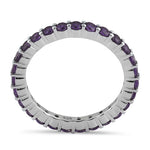 Sterling Silver Eternity Amethyst CZ Ring