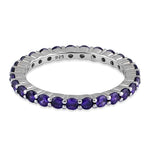 Sterling Silver Eternity Amethyst CZ Ring