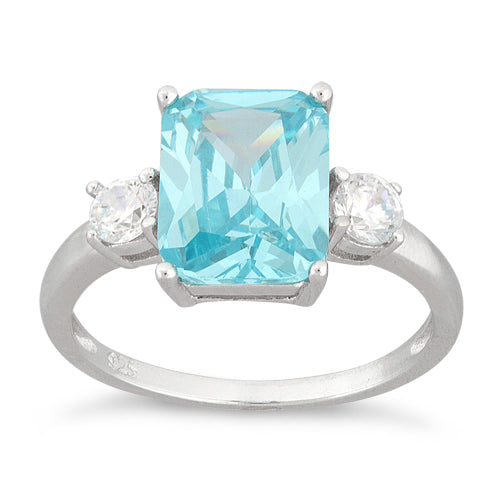 Sterling Silver Light Blue CZ Ring