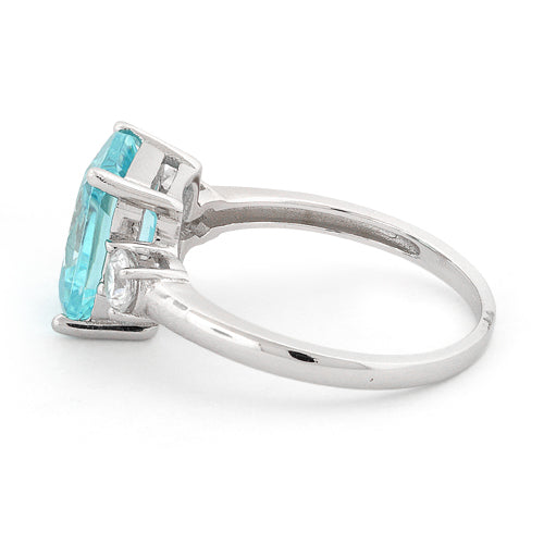Sterling Silver Light Blue CZ Ring