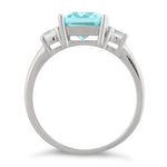 Sterling Silver Light Blue CZ Ring