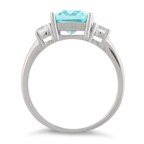 Sterling Silver Light Blue CZ Ring