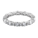 Sterling Silver Eternity Round Clear CZ Ring