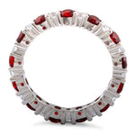 Sterling Silver Eternity Garnet CZ Ring
