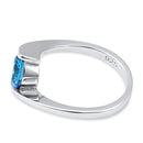 Sterling Silver Aqua Blue CZ Ring