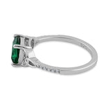 Sterling Silver Square Emerald Celtic CZ Ring