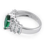 Sterling Silver Marquise Green CZ Ring