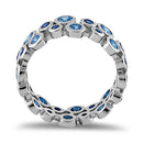 Sterling Silver Eternity Bubbles Blue CZ Ring
