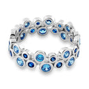 Sterling Silver Eternity Bubbles Blue CZ Ring