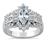 Sterling Silver Marquise CZ Engagement Ring