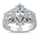 Sterling Silver Marquise CZ Engagement Ring