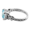 Sterling Silver Cushion-Cut Aqua CZ Ring