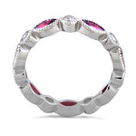 Sterling Silver Round & Marquise Pink CZ Eternity Ring