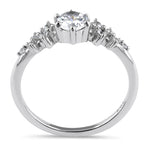 Sterling Silver 5.0mm Shimmer CZ Engagement Ring