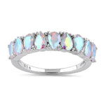 Sterling Silver Pear-shape Iridescent Rainbow CZ Ring