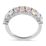 Sterling Silver Pear-shape Iridescent Rainbow CZ Ring